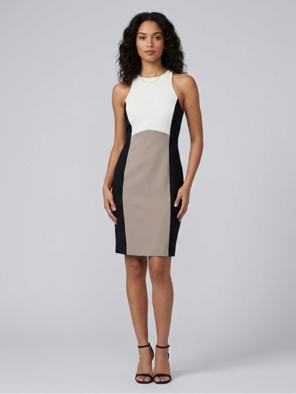 Express Color Block Sleeveless Formal Wedding Guest Midi Dress Size 0